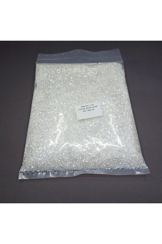 SİM SEDEFLİ BEYAZ RENK LAZER İRİ TANELİ  GLİTTER JANJANLI TOZ SİM 500 GR