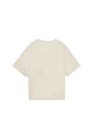 Puma Ess Elevated Velour Tee Kadın Yetişkin T-shirt Krem
