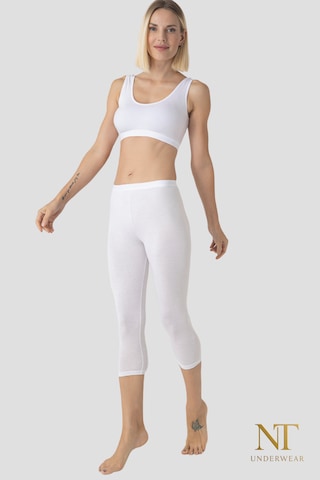 Nt Underwear Kadın Bambu Kapri Tayt Hafif, Rahat, Terletmeyen Beyaz