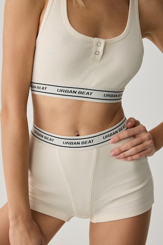Grimelange Urban Beat Teodora Kadın Ekru/siyah Boxer Şort Ekru/siyah