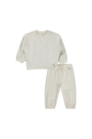 Civil Baby Kız Bebek Düz Basic Kalpli 6-18 Ay Takım - Bej Açık Bej