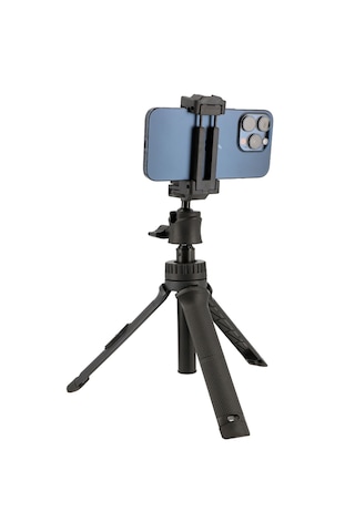 Ayex F3 Mini Tripod & Selfie Çubuğu Bluetooth Kumandalı, 75 Cm Uzayabilir, 2.5 Kg Taşıma Kapasiteli -