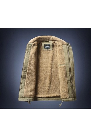 Erkek Sonbahar Ve Kış Yaka Ceketi Yeşil