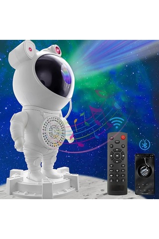 Mobil Power Bilgisayar Cep Telefonu İçin Müzik Sesli Uzaktan Kumanda Projektör İle Galaxy Lght Astronot Projeksiyon Lambası Çok Renkli