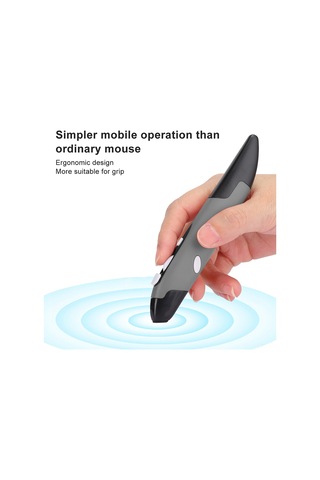 Yuntech01 Pr-03 Ergonomik Kalem Şekilli Kablosuz Mouse, 2.4g, 800/1200/1600 Dpı, Optik Takip, 4 Tuş, Windows/mac/android Uyumlu, Gri