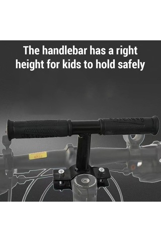 Çocuklar İçin Gidona Ve Ayak Pedallarına Sahip Ön Monteli Bisiklet Koltukları Siyah Siyah