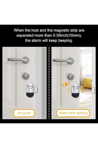 Kapı Pencere Alarmı 2'li Paket Noopel Ev Güvenliği Manyetik Sensör Hırsızlığa Karşı 120db Alarm Piller Dahil