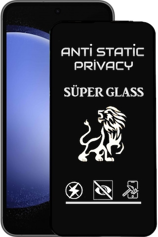Samsung Galaxy Uyumlu S23 Fe Tam Kaplayan Anti Statik Hayalet Süper Cam Ekran Koruyucu