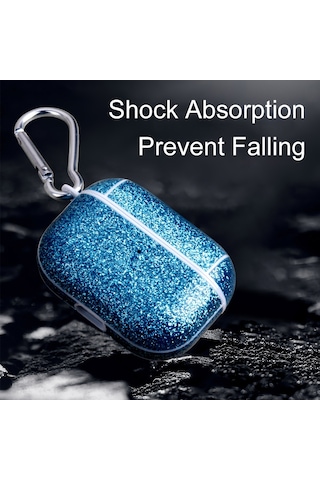 Airpods Uyumlu Pro Glitter Toz Cilt Dokusu İçin Pc Tws Kulaklık Kılıfı Gümüş