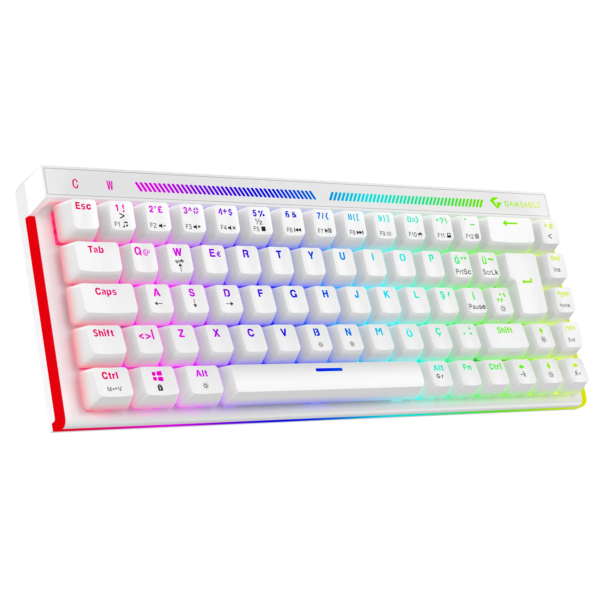 Nebula Red Switch Rgb Mekanik Klavye Full Anti-ghosting Kompakt Gaming Klavye Souble Shot Oyuncu Klavyesi %65 Türkçe Q