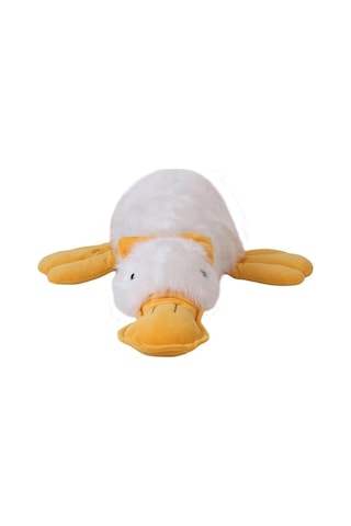 Tüylü Ördek Beyaz Peluş 45Cm