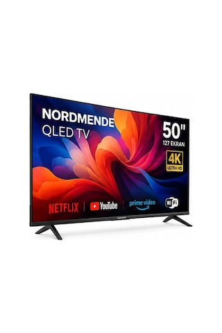 Nordmende Q50NM1105 Frameless 4K Ultra HD 50" 127 Ekran Uydu Alıcılı Android QLED TV