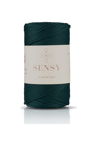 Sensy 3 Mm - 250 Gr Polyester Makrome Ipi Yeşil 120 M Polyester Makrome Ip Supla Ip Ve Çanta Ipliği