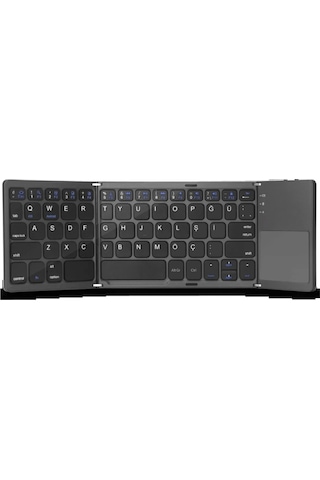 Plentiful Katlanabilir Bluetooth Type-c Klavye Türkçe Q Android / Apple Uyumlu iOS Siyah