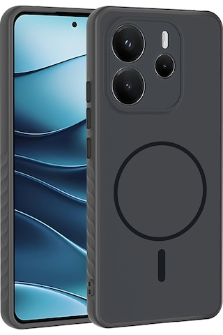 Ardemix Redmi Note 14 4g Kılıf M-safe Şarj Özellikli Zore Tea Kapak - Siyah
