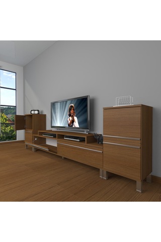 Decoraktiv Ekoflex On2 Mdf Krom Ayaklı Tv Ünitesi Tv Sehpası Ceviz