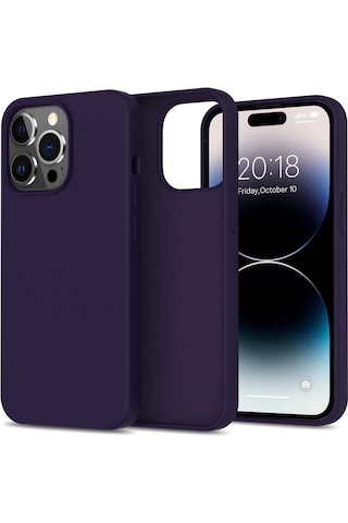 İphone Uyumlu 14 Pro Max Için Kadife Kapak Içi Derin Mor Lansman Kılıf