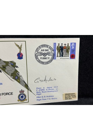 1972 İngiltere Kraliyet Hava Kuvvetleri Raf Colerne Royal Air Force Fdc İlk Gün Zarfı Islak İmzalı  Teşhir Ürün