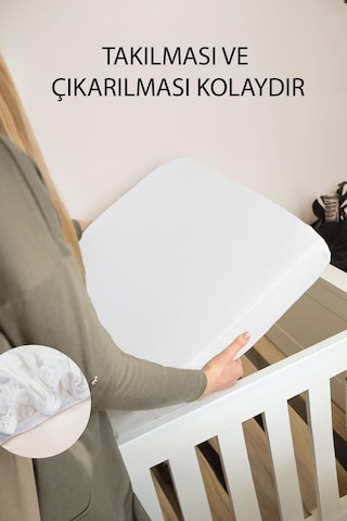 %100 Pamuk Sıvı Geçirmez Bebek Yatak Koruyucu Alez Beşik Kreş Yatak Koruyucu Alezi Full Kenar Çarşaf