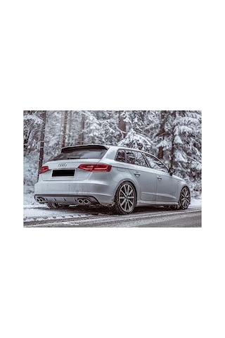 Audi A3 8v Hb S3 Difüzör Sağ Sol Çift Çıkış Parlak Siyah Difizör 2012-2016 Arka+bodykit+ek+karlık
