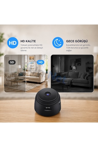 Uninet 1080p Kablosuz Mini Güvenlik Kamerası Telefonda Canlı Izleme Ve Kayıt Özelliği