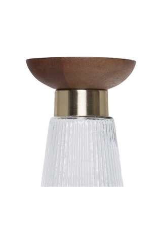 Yargıcı Cam Ayaklı Pirinç Detaylı Mango Ağacı Mumluk 12x25 Cm 26ynha1075n St