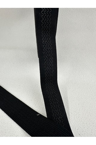2.5 Cm Zigzaglı Model Örme Lastik-siyah-5 Metre