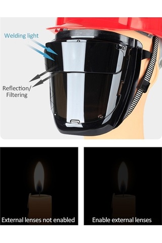 Xianwen Hallow 180 Geniş Görüşlü Pc Kaynak Maskesi Siyah S