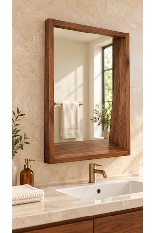 Makyaj, Banyo Ayna 37x9x53 Kahverengi