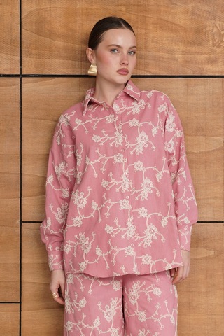 Verymoda Nakışlı Gömlek F1951 Pembe