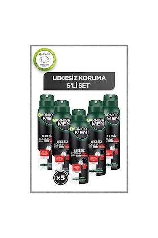 Garnier Men Lekesiz Koruma Erkek Aerosol Sprey Deodorant  5 x 150 ML