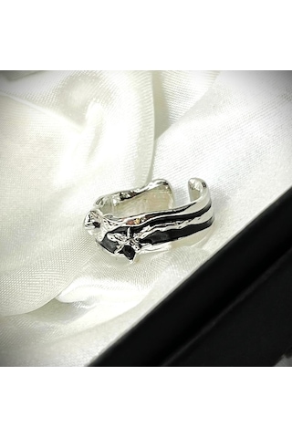 Dükkan Design Taşlı Pinterest Yüzük Gümüş - Beyaz