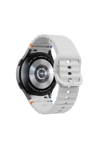 Samsung Galaxy Watch 7 40mm-44mm İle Uyumlu Metal Tokalı Dalgalı Spor Silikon Kordon