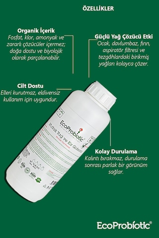 Organik Mutfak Yağ Ve Kir Giderici Sprey 1 Lt. - Ağır Kimyasal Içermez Tekli