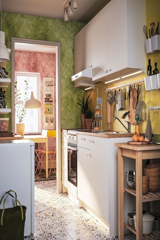 Ikea Beyaz Pratik Mutfak Dolabı 220x61x220 Cm