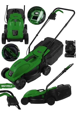 Steiner 1200w Elektrikli Bakır Sargılı Tekerlekli Çim Biçme Makinesi Yeşil 30 Litre Toplama Torbalı