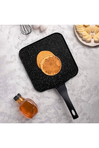 Eda Granit Kare Döküm Krep Tava 26 Cm Pankek Krep Omlet Sahan Tavası