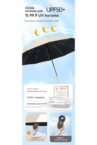 Tam Otomatik Ters Katlanır Şemsiye Karabina-mavi 04 Lacivert