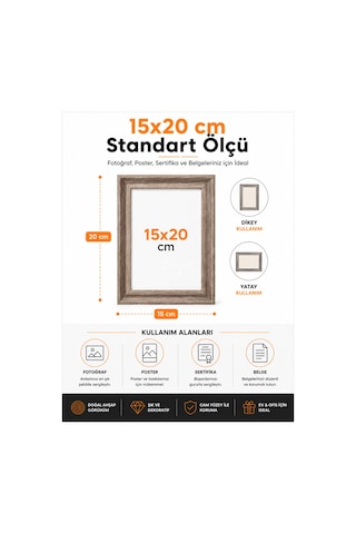 15x20 Ahşap Resim Çerçevesi Masaüstü Ve Duvara Asılabilir Fotoğraf, Poster Ve Sertifika Çerçevesi Doğal Ahşap Görünümlü