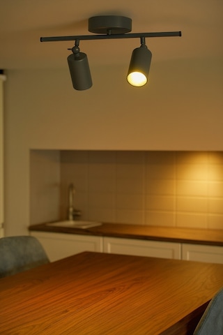 Koal Avize Spoti 2'li Antrasit Renk Gün Işığı Modern Tasarım Cafe - Mutfak - Banyo Spot Ledli Sıralı Avize Antrasit Antrasit