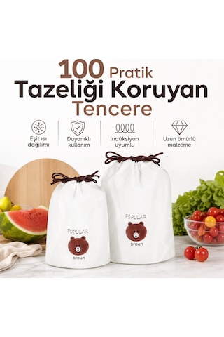 Mucit Home 100 Adet Pratik Tazeliği Koruyan Tencere Ve Tabak Bonesi Çok Amaçlı Kapak Gıda Bonesi