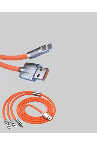 Home 120w Şarj Destekli 3 Ü 1 Arada Çoklu Şarj Kablosu 1.2 Metre