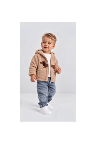 Overdo Kids Bebek Welsoft Peluş Ceket Bej