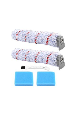 Leasetake Tineco Ifloor Islak Kuru Kablosuz Elektrikli Süpürge İçin Yedek Fırça Rulosu, 2 Paket Rulo Fırça + 2 Ön Filtre Köpüğü