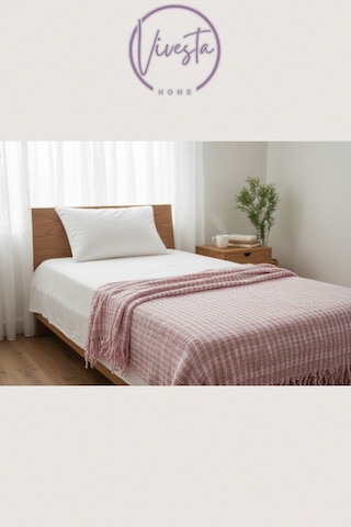 Yumuşacık Scotch Battaniye 150 200 Cm Sıcak, Şık Ve Konforlu Tasarım Pembe