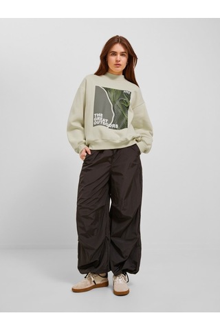 Jack & Jones Jjxx Bisiklet Yaka Rahat Kesim Kırık Beyaz Kadın Sweatshirt 12241324 001