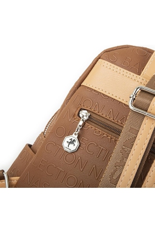Nas Bag Kadın Sırt Çantası Taba Camel Gofraj Çok Renkli