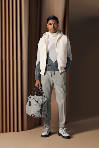 Gran Sasso Regular Fit Balıkçı Yaka Baklava Desenli Kazak Erkek Kazak 13115 25027 082 Ekru-gri