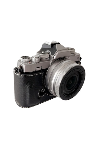 Gajeena Nikon Z Fc Kamera İçin Siyah Sentetik Deri Kılıf, Eldivenli Tutuş, Tripod Uyumlu, Omuz Kayışı İle Tam Koruma
