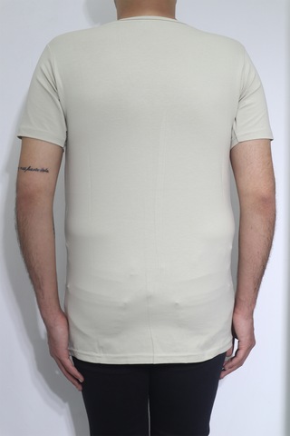 Santa Dmctekstil Erkek Düz Spor Kesim Dar Kalıp Bisiklet Yaka Basic T-shirt Koyu Bej